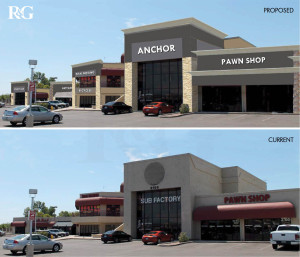 Commercial Real Estate Shopping Center Renovation Concept